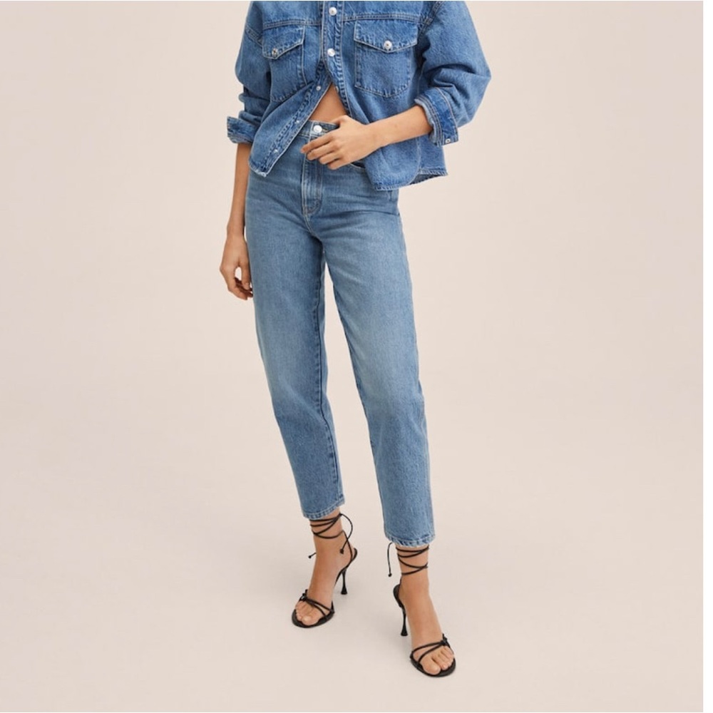 Mango High-rise tapered jeans